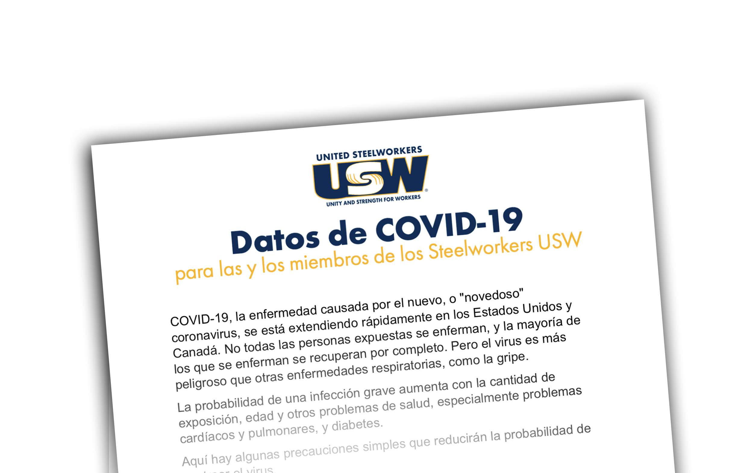 COVID-19 Facts for USW Members in English and en Español