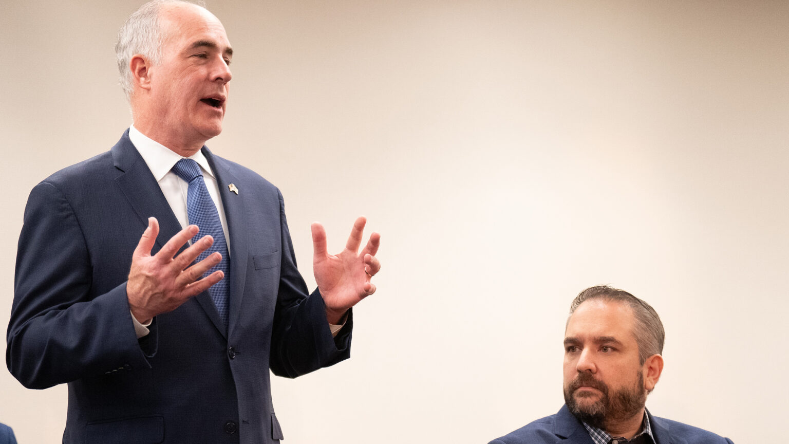 Senator Bob Casey speaking while standing