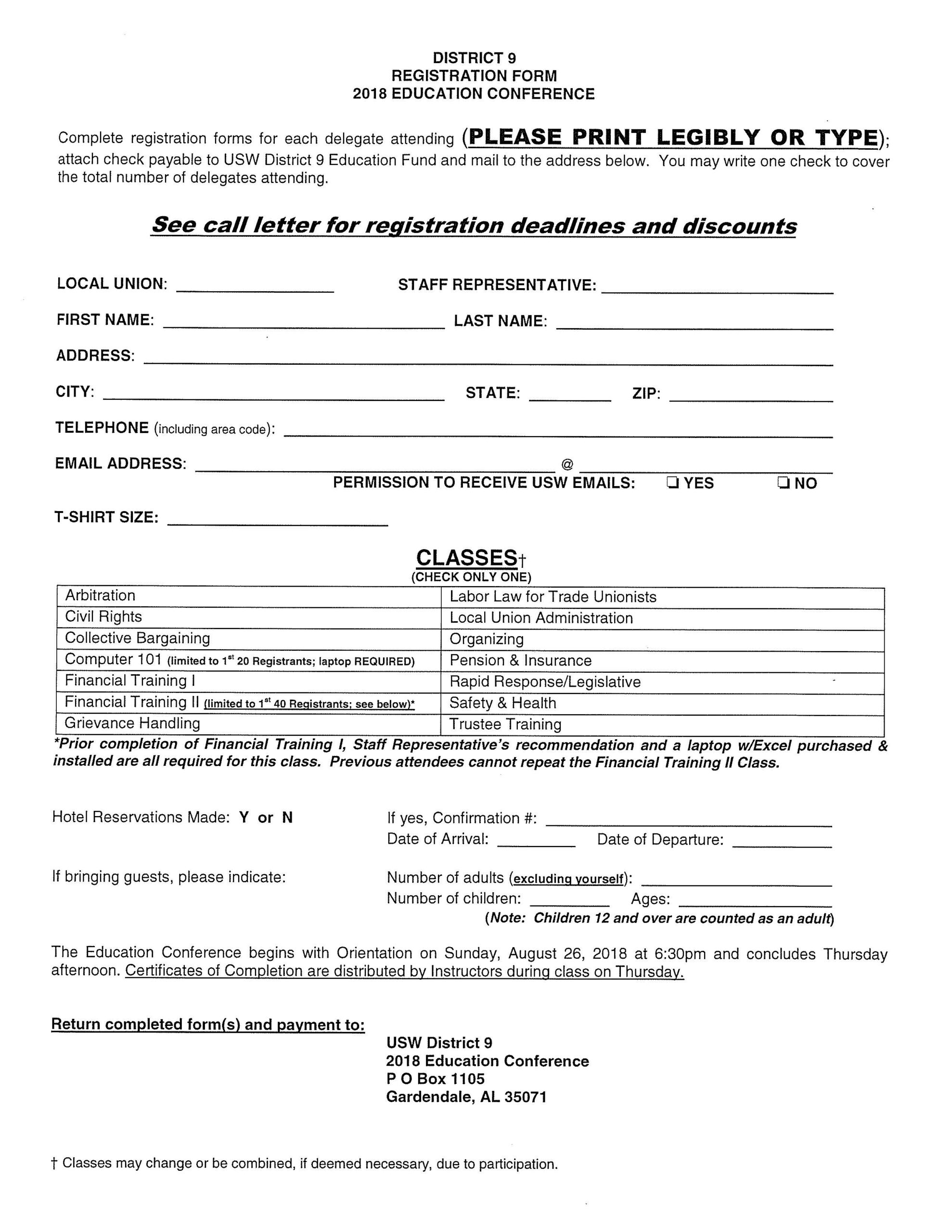 2018 D9 EDU Conf RegistrationForm
